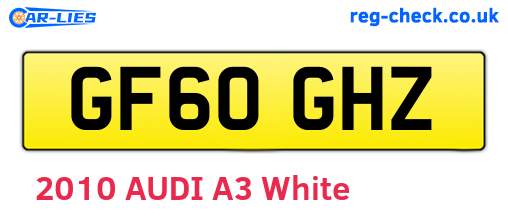 GF60GHZ are the vehicle registration plates.
