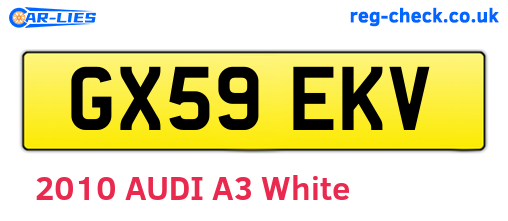 GX59EKV are the vehicle registration plates.