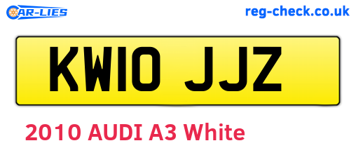 KW10JJZ are the vehicle registration plates.