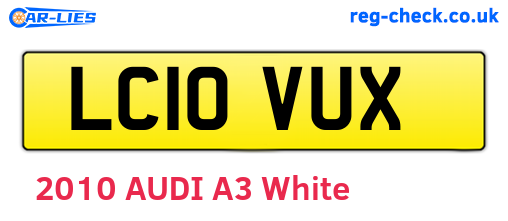 LC10VUX are the vehicle registration plates.