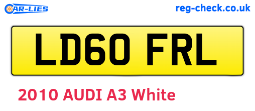 LD60FRL are the vehicle registration plates.