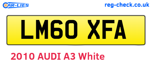 LM60XFA are the vehicle registration plates.
