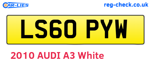 LS60PYW are the vehicle registration plates.