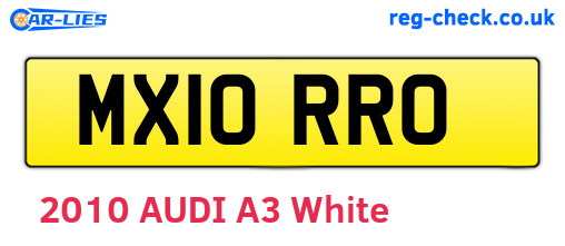 MX10RRO are the vehicle registration plates.