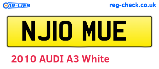 NJ10MUE are the vehicle registration plates.