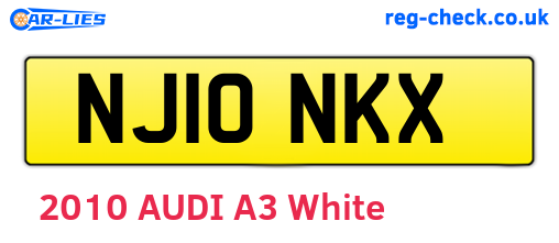 NJ10NKX are the vehicle registration plates.