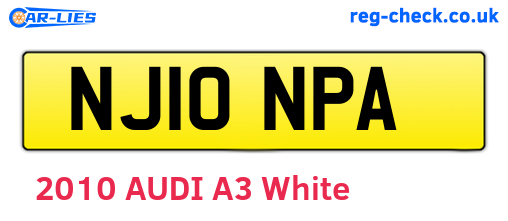 NJ10NPA are the vehicle registration plates.