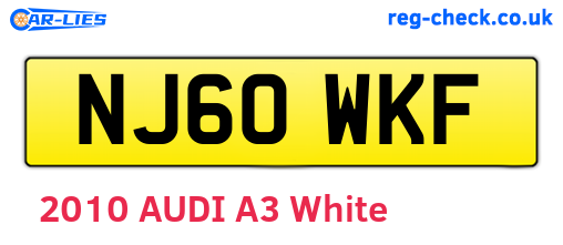 NJ60WKF are the vehicle registration plates.