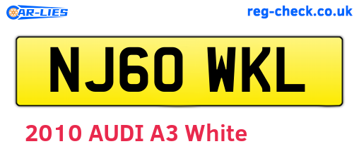 NJ60WKL are the vehicle registration plates.