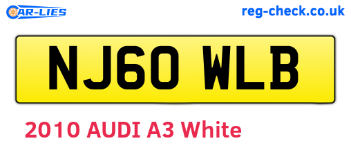 NJ60WLB are the vehicle registration plates.