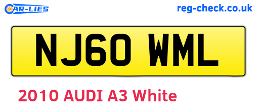 NJ60WML are the vehicle registration plates.