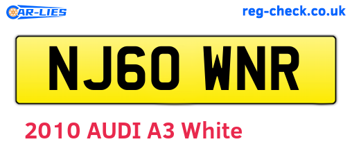 NJ60WNR are the vehicle registration plates.