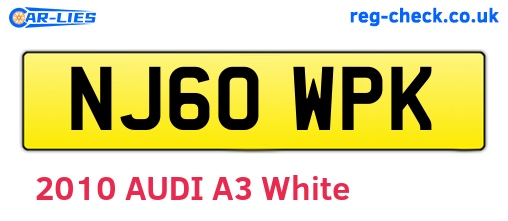 NJ60WPK are the vehicle registration plates.
