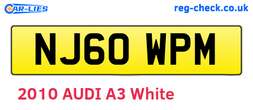 NJ60WPM are the vehicle registration plates.