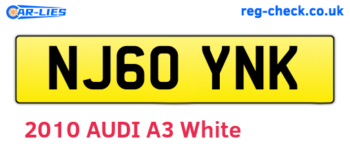 NJ60YNK are the vehicle registration plates.