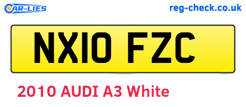 NX10FZC are the vehicle registration plates.