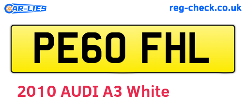 PE60FHL are the vehicle registration plates.