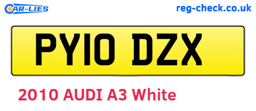 PY10DZX are the vehicle registration plates.