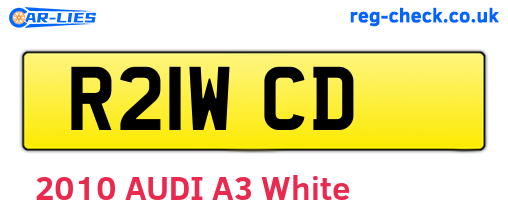 R21WCD are the vehicle registration plates.
