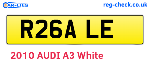 R26ALE are the vehicle registration plates.