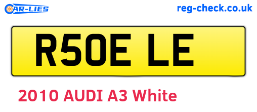 R50ELE are the vehicle registration plates.