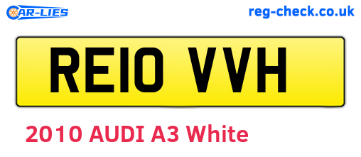 RE10VVH are the vehicle registration plates.