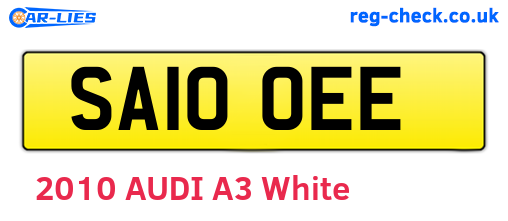 SA10OEE are the vehicle registration plates.