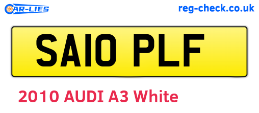 SA10PLF are the vehicle registration plates.
