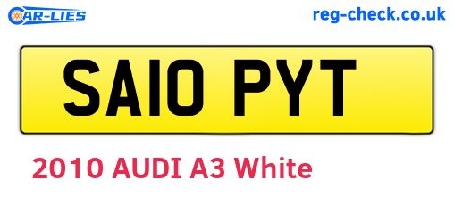 SA10PYT are the vehicle registration plates.