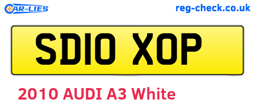 SD10XOP are the vehicle registration plates.