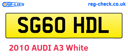 SG60HDL are the vehicle registration plates.