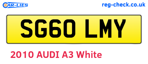 SG60LMY are the vehicle registration plates.