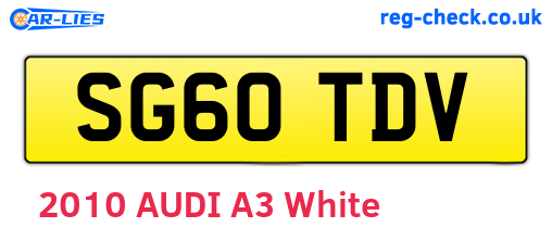 SG60TDV are the vehicle registration plates.