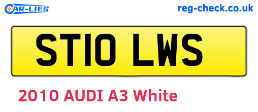 ST10LWS are the vehicle registration plates.