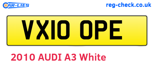 VX10OPE are the vehicle registration plates.