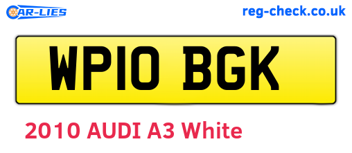 WP10BGK are the vehicle registration plates.