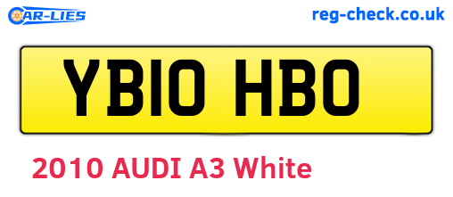 YB10HBO are the vehicle registration plates.
