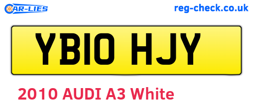 YB10HJY are the vehicle registration plates.