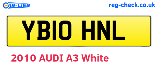 YB10HNL are the vehicle registration plates.