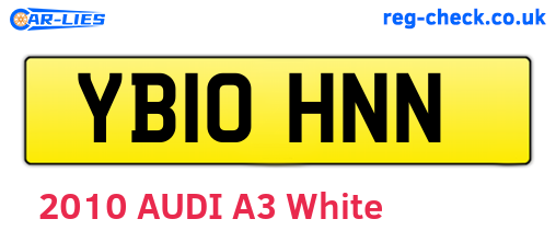 YB10HNN are the vehicle registration plates.