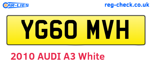 YG60MVH are the vehicle registration plates.