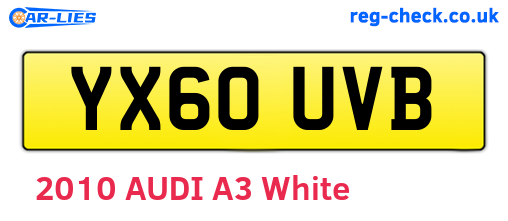 YX60UVB are the vehicle registration plates.