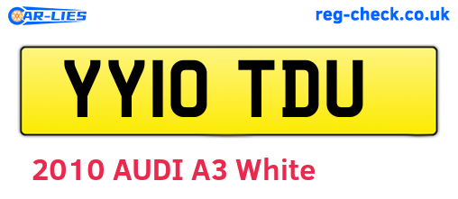 YY10TDU are the vehicle registration plates.