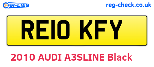 RE10KFY are the vehicle registration plates.