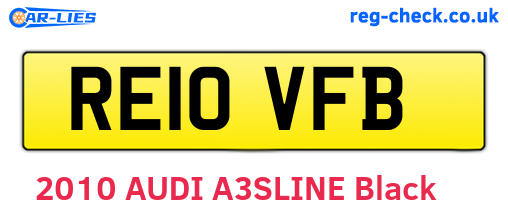 RE10VFB are the vehicle registration plates.