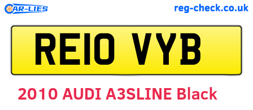 RE10VYB are the vehicle registration plates.