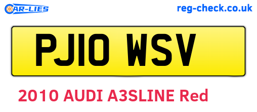 PJ10WSV are the vehicle registration plates.