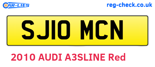 SJ10MCN are the vehicle registration plates.
