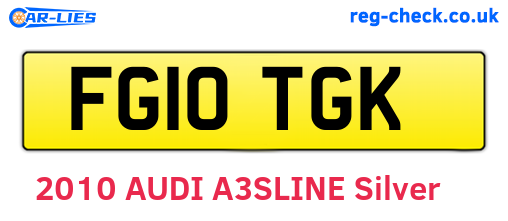 FG10TGK are the vehicle registration plates.
