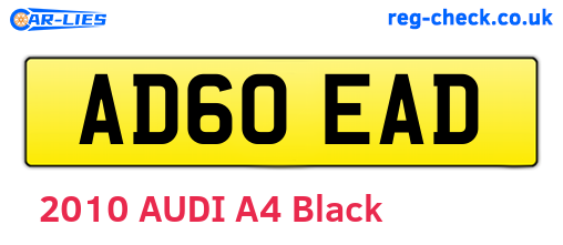 AD60EAD are the vehicle registration plates.